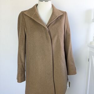 Women's Classic Tan Wool-Blend Trench Coat